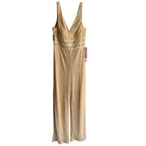 City Triangles style 8216-XV7A jumpsuit. Sequins, glittery gold design. Size 11